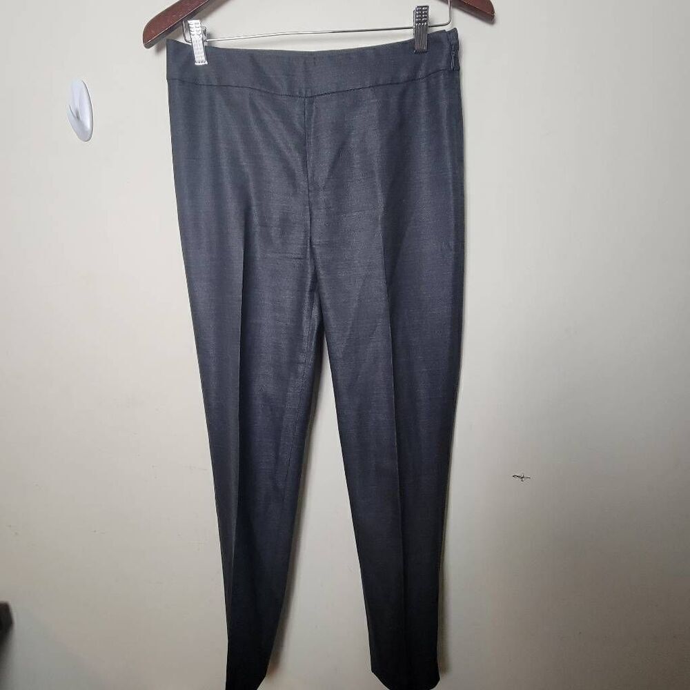 St. John Emma Classic Cady Wool Pants Charcoal Grey 4